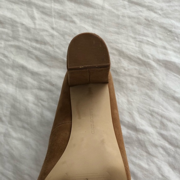 Camel suede block heel pumps Lands End - Picture 5 of 8